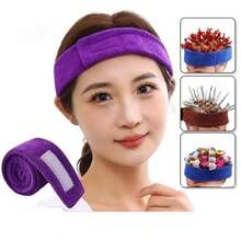 Diadema rizadora de cabello ajustable, bolsa de maquillaje, tiras de toalla absorbente para peinado, salón, coloración de cabello - Multicolor - Ver 1