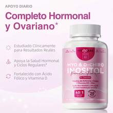 Myo Inositol & D-chiro Cápsulas | Mezcla ideal 40:1 | Duración 45 días | MVPCARE con ácido fólico + vitamina D3 + zinc, suplemento dietético en polvo para mujeres  | Equilibrio hormonal y apoyo ovárico saludable para mujeres|120 comprimidos - Dos botellas - Ver 6