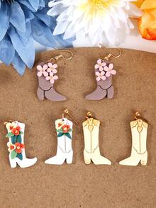 西部牛仔靴造型聚合物粘土切割器，适用于珠宝制作、帽子耳环粘土工具、西部风格粘土珠宝制作材料、DIY工艺品 - Clay Cutter - 查看 3