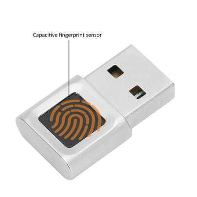 USB Fingerprint Reader - Fast 360° Reading - High Sensitivity - Compatible With Windows PCs And Laptops