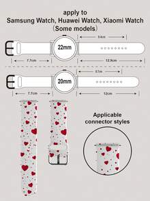 1 Stück weiches, elastisches, atmungsaktives Armband mit Polka Dot- und Herzmustern als Ersatz für Apple Watch 38mm 40mm 41mm 45mm 44mm 42mm 49mm, modisches, lässiges Silikonarmband kompatibel mit Apple Watch Ultra Serie, S10/SE/9/8/7/6/5/4/3/2/1 Smartwatch - Verschiedenfarbig - Übersicht 14