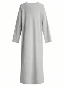 灰色罗纹针织长款开衫，宽松休闲版型，长袖，可机洗，明星和网红挚爱的必备换季单品，适合商务、休闲和情人节派对 | 工作日、周末和假日活动的理想之选 | 2026春夏款 - 淺灰色 - 查看 5