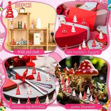 Decoraciones de escritorio para el Día de San Valentín: lindas figuras de gnomos con forma de corazón, centros de mesa para el hogar. - Rojo - Ver 6