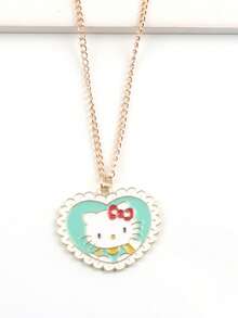 Sanrio Necklace Cartoon Kuromi, My Melody, KT Cat Heart Pendant Necklace, Couple & Best Friend Sweater Chain - Multicolor - View 5