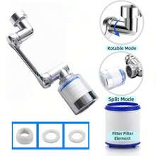 1pc 1080° Swivel Bathroom Faucet Extender With Aerated Spout And Chrome Plated Surface - Durable Plastic Non-Potable Handwashing Rinse, Modern Bathroom Accessory, Smooth Surface, Streamlined Rinsing Design, Sturdy Construction, Customizable Water Flow Control, DIY Pipe Installation - Multicolor - View 9