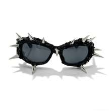 1 pieza Nuevas exageradas de estilo retro punk con picos para fotografía callejera, fiestas de rock y gafas de aviador unisex - Negro - Ver 6