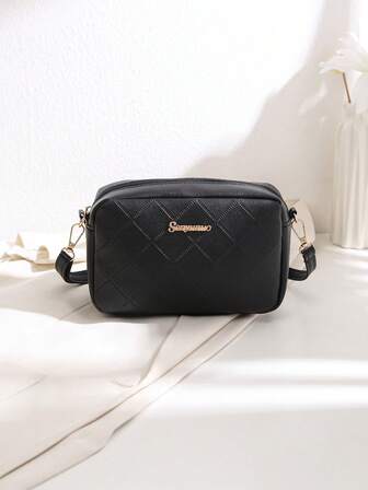 2026 Nouveau sac carré petit motif losange à la mode, sac à épaule et sac bandoulière pour femmes, sac appareil photo gaufré, bandoulière réglable