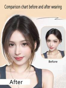 这款16英寸的夹式合成假发片带有刘海，适合头发稀疏的人群，长款层次感设计，渐变金色，适合女性佩戴。 - 彩色 - 查看 2