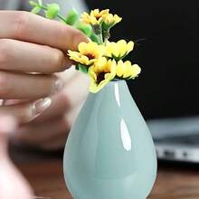 Scandinavian Ceramic Vase - Decorative Art Style Water Drop Shape, Mint Green/Pink/White Small Flower Pot, Suitable For Fresh Or Artificial Flowers, Elegant Scandinavian Style Vase, Suitable As Desktop Decor, Single Flower Arrangement - Multicolor - View 6