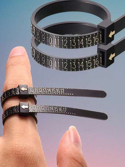 1 pieza Medidor de anillos ajustable suave de color blanco para medir con precisión el tamaño de los anillos de joyería en casa para anillos de compromiso y boda