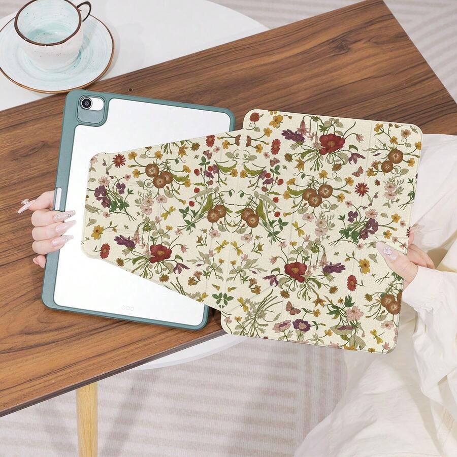 360° Rotatable IPad Protective Case, Y-Shaped Folding Stand, High-Definition UV Printing, Compatible With Ipad 11 2025, IPad Air 11/13 2025 M3, IPad Air (M2) 11/13 Inch, IPad Air 4/5/6 10.9inch, IPad Pro 11 Inch, IPad Pro 12.9 Inch, IPad 10.2 Inch, IPad 9th/10th Generation And Various Models, Protective Cover Design, Support Multi-Angle Adjustment, Six-Way Stand Placement, Built-In Pen Slot, Transparent Back Cover, Anti-Drop Protection, Auto Wake/Sleep Function - Multicolor - View 1