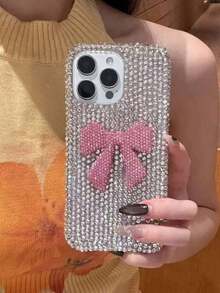 Luxury High-End 3D Rhinestone Bow Phone Case Compatible With Apple 17/15 Pro/ 16 Pro Max, Women's Soft Shell 14/13/12/11, Personalized Fully Blinged Protective Cover - 款式 2(1 件) - 查看 6