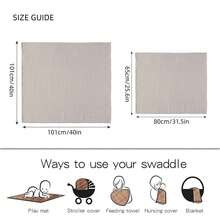 Unisex Baby Swaddle Blanket, Soft & Breathable Newborn Receiving Blanket, Essential For Baby Christening - Multicolor - View 3