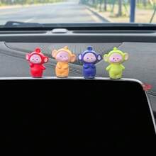 AD 4pcs Cute Baby Decor Ornaments For Car Display Screen, Creative Computer Monitor Accessories, Auto Interior Decoration - Red and Yellow 4 Baby - View 2