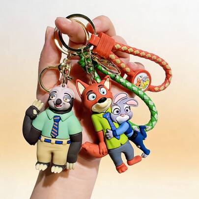 Disney 1 pieza Llavero colgante de ciudad de animales locos, llavero creativo, accesorio de cordón de billetera lindo, dije de bolso, regalo de cumpleaños, recuerdo de fiesta, accesorio de coche, decoración de estuche de auriculares, útiles escolares, mejor regalo, estilo lindo gótico/Y2K