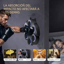 1pc Panel de Boxeo Musical Inteligente sin Varillas, Entrenador Interactivo con USB, Altura Ajustable y Modos de Ritmo, Equipo de Boxeo para Gimnasio en Casa - Blanco - Ver 3