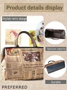 Women's Boston Bag, Handbag And Crossbody Bag, Large Capacity Commuter Bag,Shoulder Crossbody Bag,Spacious Work Tote, Lightweight And Durable Material Design,Adjustable Strap,Essential For Travel, Work And School - 彩色 - 查看 5