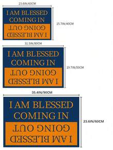 1PC Welcome Mat With The Message "Have A Pleasant Visit", Chocolate Brown Color, Letter Print Doormat, Machine Washable, Easy To Care For, Suitable For Bedrooms, Living Rooms, Kitchens, Patios, Bathroom Entrances, And Laundry Rooms. - 橘色 - 查看 2