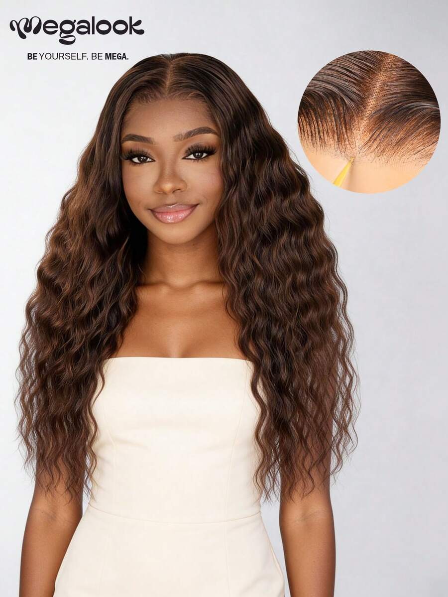 MEGALOOK #4 Dark Brown Bohemian Curl 6x5 Lace Curly Wig 100% Human Hair - Transparent Lace Closure Wig Pre Cut Lace Pre Plucked Natural Hairline Glueless Wigs Chocolate Brown Color Wig Beginner Friendly - No Glue Needed Natural Looking Daily Use Office Ready Corpse Bride Halloween Vibes Party Style Y2K Baddie Vacation Outfits Outdoor Cosplay Campus School Holiday Christmas Part Wedding Festival Ready For Women - S4 - View 1