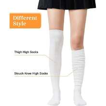 Thigh High Socks Long Over Knee High Socks For Women Casual Athlete Striped Knee High Stocking,36066827 - 白色 - 查看 2