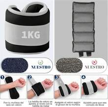 SHANDABUL Polainas para Tobillo, Pesas para Tobillos, Polainas para Tobillo y Mu?ecas 1Kg * 2 Pcs, para Mujeres, Hombres, Deporte y Forma Física - negro - Ver 5