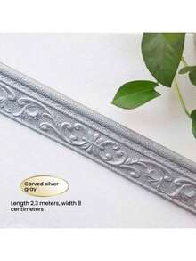 لفة 1/2 من الرغوة المرنة اللاصقة ذاتيًا للتزيين، تقريبًا 230 * 8 سم / 90.55 * 3.15 بوصة حافة ورق الحائط ثلاثية الأبعاد قابلة للتقشير واللصق، حافة الباب والإطار، فندق المنزل DIY ديكور (مناسب للجدران الملساء والنظيفة، بقايا لاصقة على الجدار بعد الإزالة طبيعية، وليست مرتفعة كما هو موضح في الصورة) - متعدد الألوان - مشاهدة 9