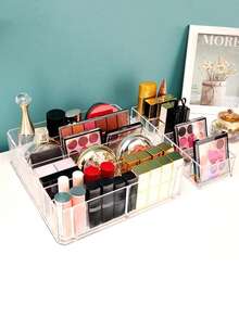 1个可拆卸亚克力化妆品收纳盒，可放置眼影盘、口红、护肤品等，浴室梳妆台收纳架，桌面化妆品架 - 無色 - 查看 10