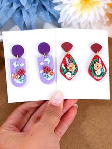 2/4/20pcs Irregular Geometry Polymer Clay Cutter For Jewelry Making, Flower Earring Clay Tool, Summer Beach Vacation Polymer Clay Mold, Jewelry Making Kit - Clay Cutter - View 3