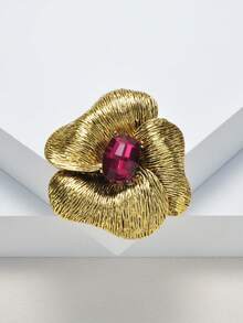 Vintage Elegant Floral Brooch, Luxurious Crystal Petal Brooch Pin, Fashion Accessory For Suit, Coat, Jacket - Flowers - View 7