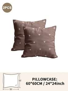 1pc/2pcs/4pcs Polyester Pillowcase Set With Bow & Heart Pattern, Soft & Comfortable, Suitable For All Seasons - Multicolor - View 35