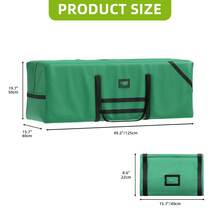 Borsa portaoggetti per albero di Natale BALCONERA da 7,5 piedi – Borsa robusta e impermeabile per albero di Natale con manici robusti e cerniera, nera - Verde - Visualizzare 9
