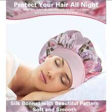 Set de 3 bonete din satin floral multicolor pentru femei, bonetă de păr cu bandă elastică lată, bonetă de somn din satin cu bandă largă pentru femei, potrivită pentru înfrumusețarea părului, îngrijirea, pălării pentru chimioterapie, păr creț elastic, culori asortate