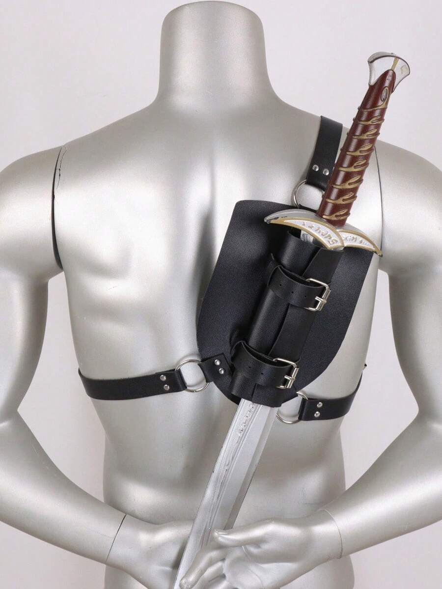 1把手持仿真剑，PU材质，剑型模型，道具武器，适用于万圣节服装、舞台表演、影视动画模拟、角色扮演，无害仿真武器