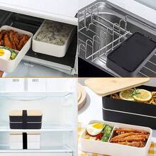 1pc Portable Leak-Proof Lunch Box With Cutlery, Japanese Bento Box, Adult Bento Box, School Lunch Box, Bamboo Lid Lunch Box, Meal Prep Container, Outdoor Travel Insulated Bag, Stackable, Reusable, Suitable For Back To School, Outdoor Travel, Office Work, Kitchen Food Storage - Multicolor - View 5