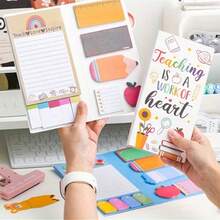 1pc/2pcs Cartoon Cute Shaped Memo Pad Set, Teacher's Day Convenient Sticker Set, Party Message Book, Party Gift, Colorful Design - Cartoon Memo, With Exquisite Divider Labels, Heart, Star, Rainbow, Apple And School Icons, Cartoon Memo Pad, Memo Pad Set, Custom Sticky Notes For Teachers, Office Supplies Convenient Sticker Combo, Teacher's Day Gift, Graduation Season, Back To School Season, Thank You Party Gift, Back To School Gift For Teachers