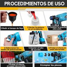 Pistola De Kit Para Pintar Inalámbrica  800ml Airless - Azul - Ver 7