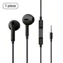 3,5 mm kabelgebundene In-Ear-Kopfhörer mit Mikrofon, kompatibel mit Typ-C und Lightning-Geräten für Anrufe und Musik - Schwarz - Übersicht 13