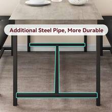 Mesa de comedor de cocina Conjunto para 4, Mesa de cocina con 2 bancos tapizados, Conjunto de comedor de 3 piezas, diseño de ahorro de espacio, perfecto para apartamento, estudio, cocina, fácil montaje - Gris - Ver 7