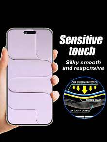 2pcs Purple Light Anti-Spy Tempered Glass Screen Protector, Shatterproof, Privacy Protection, Smooth Operation, Water & Fingerprint Resistant, Compatible With Phone 11/12/13/14 Pro Max/15 Pro Max/16/16 Plus/16 Pro/16 Pro Max/16e/17/17 Air/17 Pro/17 Pro Max Series - Purple - View 5