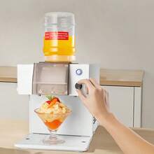 Máquina de hielo de copo de nieve, 176LBS / 24H máquina de hielo de copo de nieve, máquina de afeitar hielo con hoja de acero inoxidable, máquina eléctrica de cono de nieve con tanque de 0.48Gal, pre-enfriamiento rápido de 90S, para casa y reunión pequeña - Plateado - Ver 1