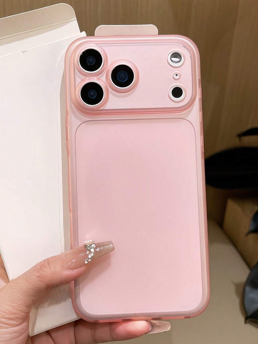 1 pezzo Custodia per telefono arancione opaca e morbida, traslucida, compatibile con iPhone 17 Air 16 15 14 13 12 Pro Max Plus, cover posteriore in TPU morbido - Rosa - Visualizzare 1