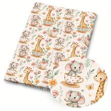1pc Baby Animal Print Quilting Fabric - 59 X 19.68 Inches (150 X 50 Cm) Pre-Cut Polyester Fabric With Pastel Cute & Forest Friends Patterns - Suitable For DIY Sewing, Scrapbooking, Tablecloths And Crafts - Apricot - View 11