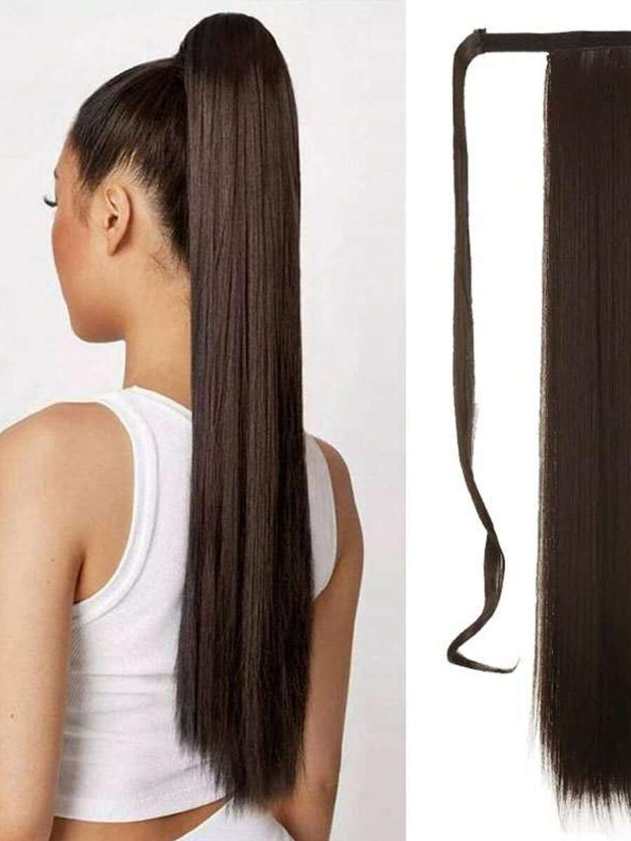 Organic Ponytail Hair Extension With Straight Tie - 60cm - MST - 4 淺棕色 - 查看 1