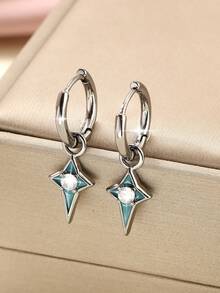 1pair Luxury Copper Inlaid Angel Wing Design Dangle Earrings, Fashion Gift For Ladies - Yellow Gold - View 8