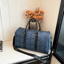 Bolsa de viaje impermeable de gran capacidad, bolsa de gimnasio retro de fin de semana, separación seca y húmeda, bolso de hombro multifuncional portátil, adecuado para negocios, vacaciones, actividades al aire libre, esquí, ocio, viajes de fitness, viaje de fin de semana, bolso de mano, bolso de deporte, bolsa de viaje de fin de semana, bolso de mano para estudiantes. - Azul - Ver 7