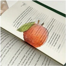 1pc Acrylic Fruit Bookmark - Watermelon, Apple, Fig, Translucent Ins-Style Design, Fresh Reading Gift, Back To School - Multicolor - View 5