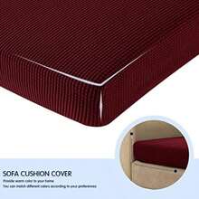 SUBRTEX - Funda de cojín elástica Suave para sofá, Funda de Asiento de Elastano, Adecuada para 1-2-3 Asientos, Repuesto para Protector de Muebles (Azul Claro, )(Pequeño Vino) - Multicolor - Ver 5