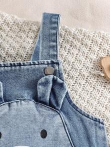 Baby Boy Casual Fashion Bear Print Patchwork Strap Jumpsuit Pants, Spring/Summer - Multicolor - View 5