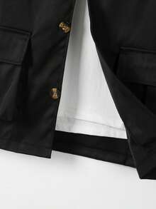 Autumn American Vintage Heavyweight Men's Utility Jacket & Cargo Pants Outfit, Rugged Style - Black - View 5