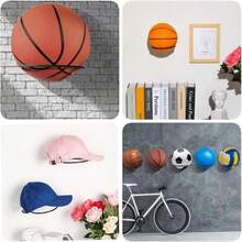 6-Piece Wall-Mounted Ball Rack - Metal Storage Rack For Sports Balls (Basketball, Soccer, Volleyball) - Black - Black - View 7